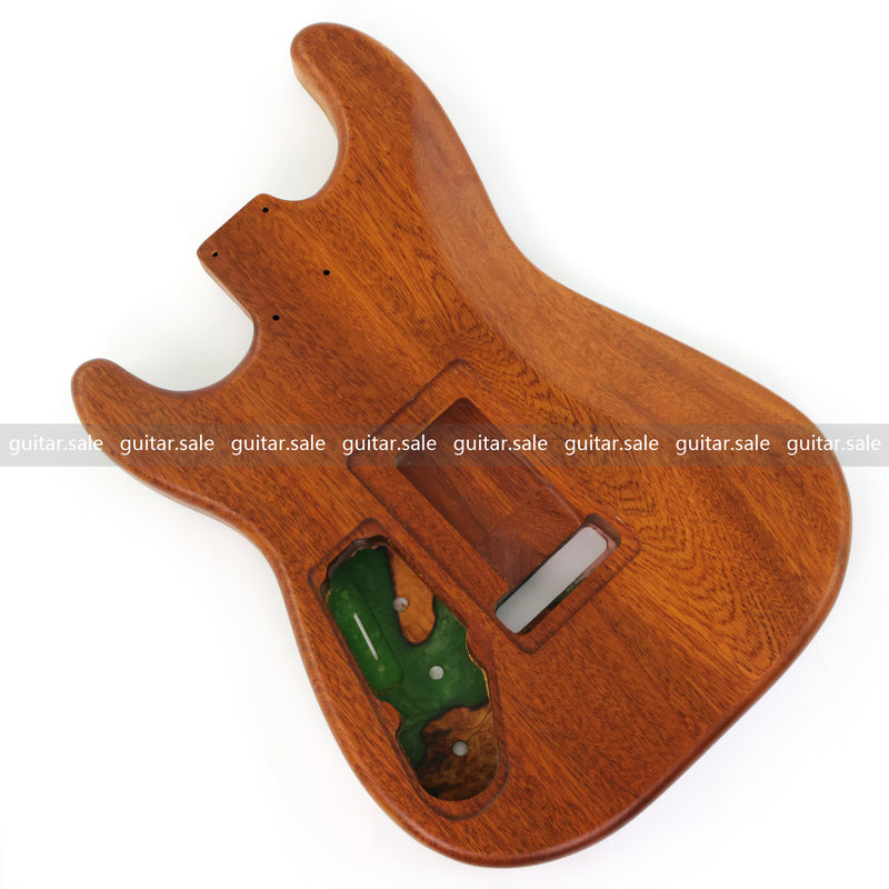 One-of-a-Kind Burl Wood Veneer Epoxy Resin ST Style Electric Guitar Body (SBE-031)