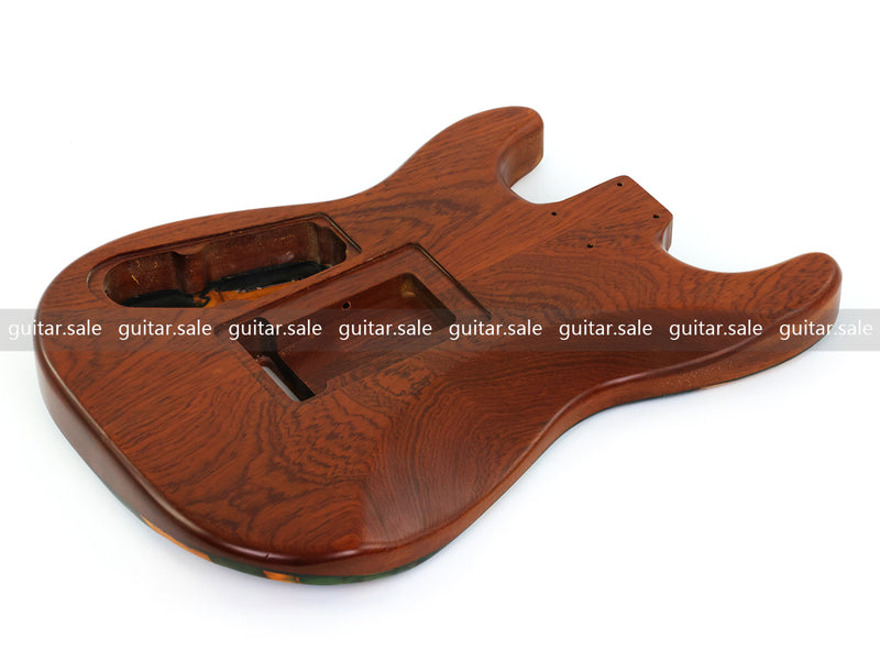 One-of-a-Kind Burl Wood Veneer Epoxy Resin ST Style Electric Guitar Body (SBE-032)