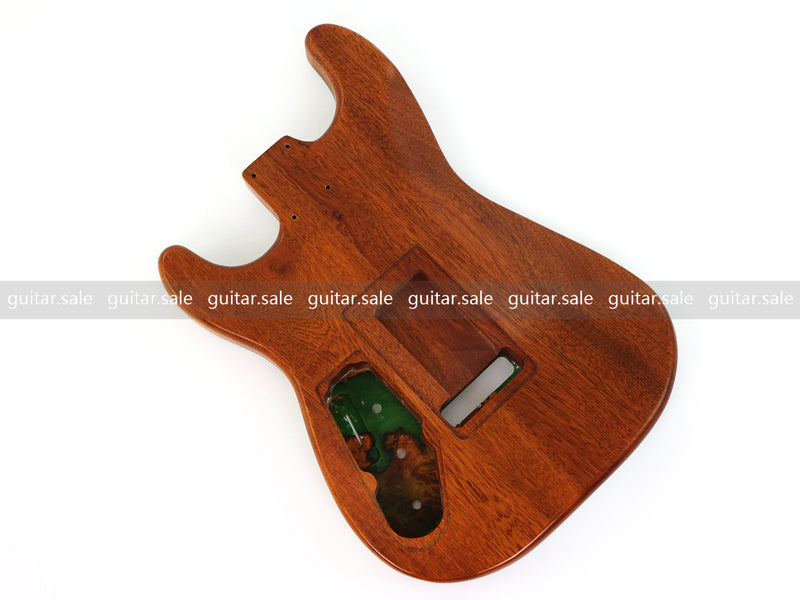 One-of-a-Kind Burl Wood Veneer Epoxy Resin ST Style Electric Guitar Body (SBE-033)