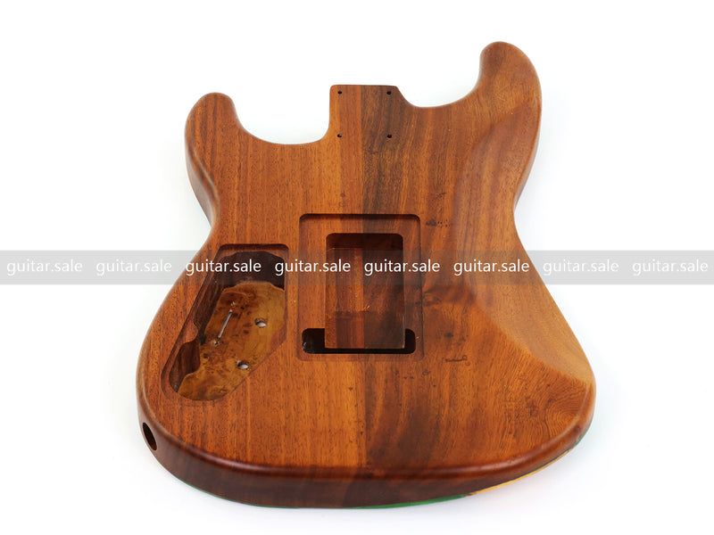 One-of-a-Kind Burl Wood Veneer Epoxy Resin ST Style Electric Guitar Body (SBE-034)
