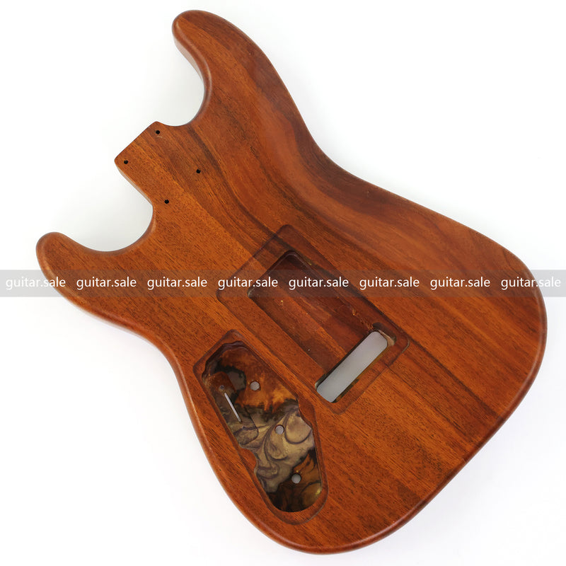 One-of-a-Kind Burl Wood Veneer Epoxy Resin ST Style Electric Guitar Body (SBE-035)