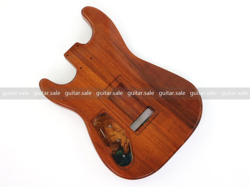 One-of-a-Kind Burl Wood Veneer Epoxy Resin ST Style Electric Guitar Body (SBE-036)