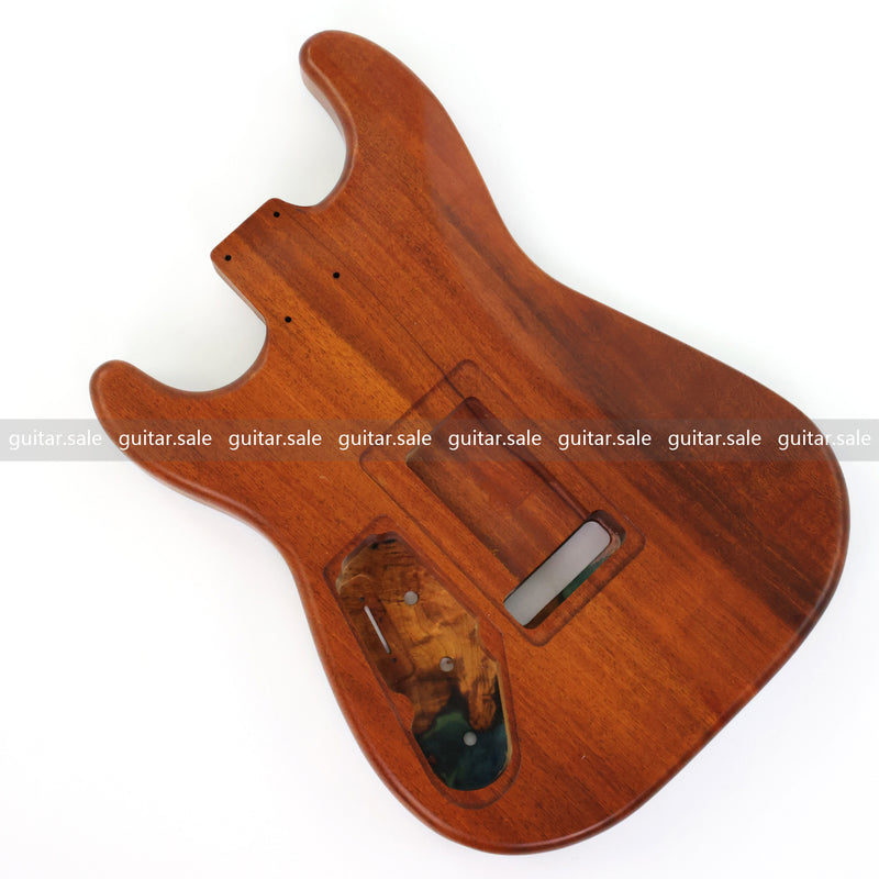 One-of-a-Kind Burl Wood Veneer Epoxy Resin ST Style Electric Guitar Body (SBE-036)