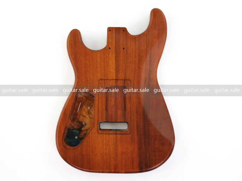 One-of-a-Kind Burl Wood Veneer Epoxy Resin ST Style Electric Guitar Body (SBE-036)