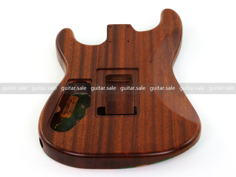 One-of-a-Kind Burl Wood Veneer Epoxy Resin ST Style Electric Guitar Body (SBE-037)