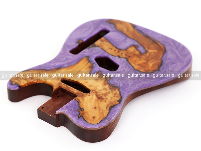 One-of-a-Kind Burl Wood Veneer Epoxy Resin TL Style Electric Guitar Body (BE-004)