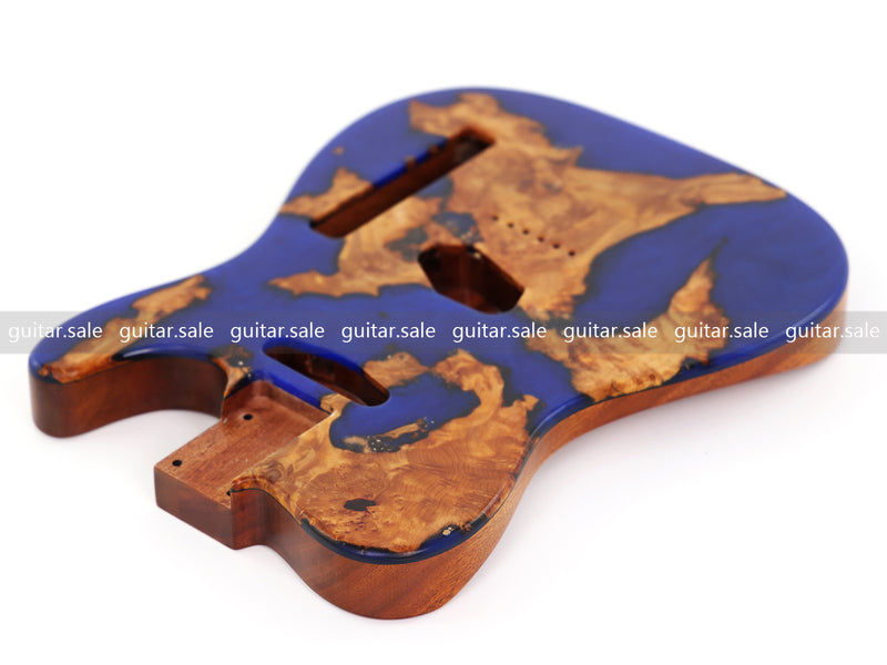 One-of-a-Kind Burl Wood Veneer Epoxy Resin TL Style Electric Guitar Body (BE-005)