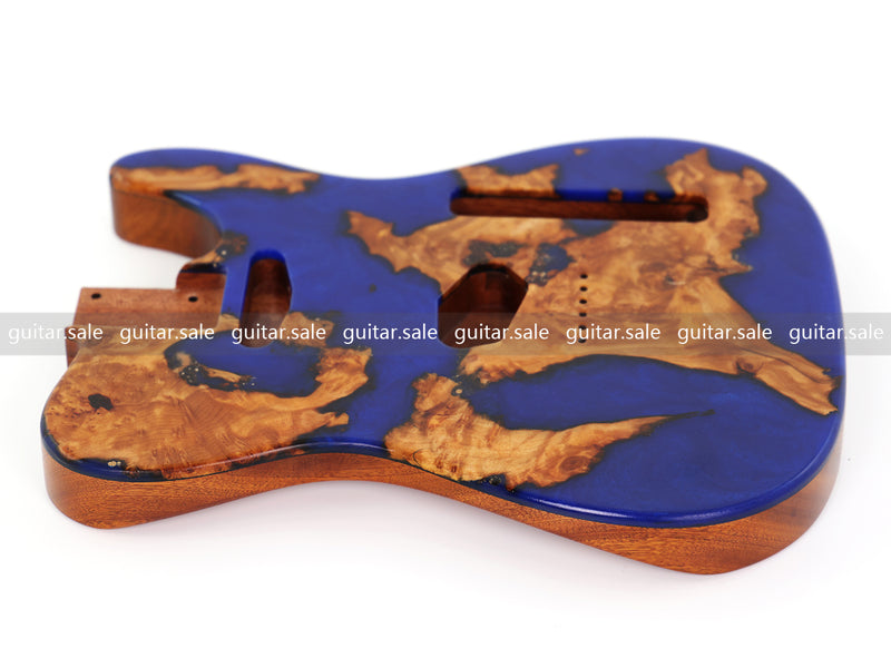 One-of-a-Kind Burl Wood Veneer Epoxy Resin TL Style Electric Guitar Body (BE-005)