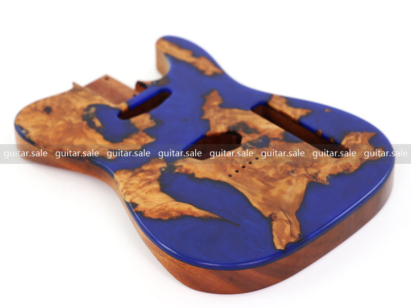 One-of-a-Kind Burl Wood Veneer Epoxy Resin TL Style Electric Guitar Body (BE-005)