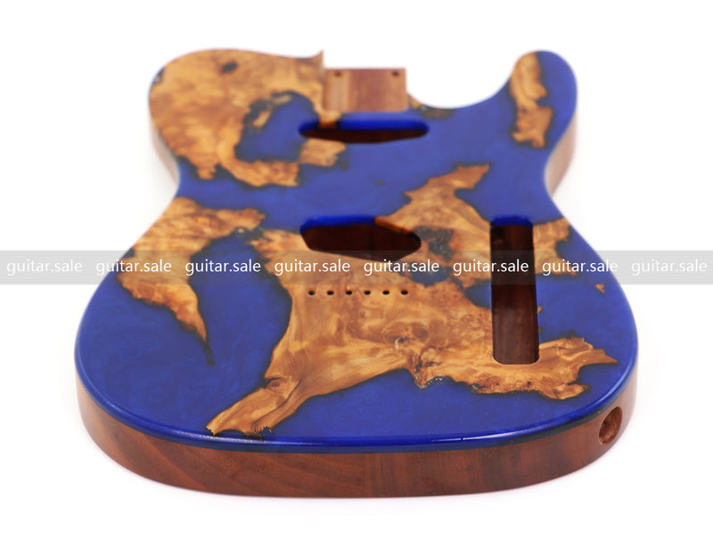 One-of-a-Kind Burl Wood Veneer Epoxy Resin TL Style Electric Guitar Body (BE-005)