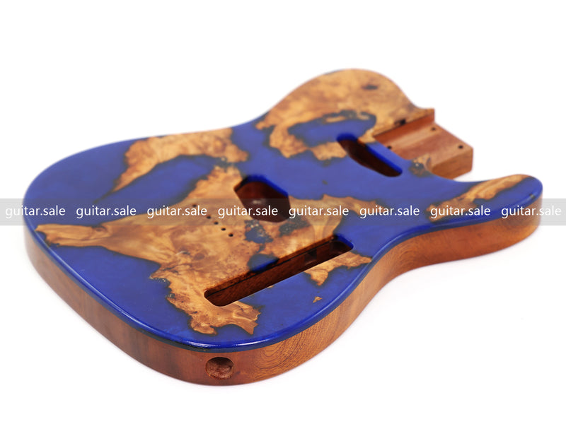 One-of-a-Kind Burl Wood Veneer Epoxy Resin TL Style Electric Guitar Body (BE-005)