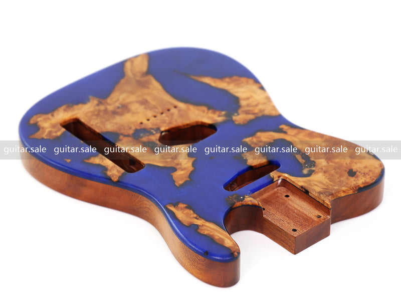 One-of-a-Kind Burl Wood Veneer Epoxy Resin TL Style Electric Guitar Body (BE-005)