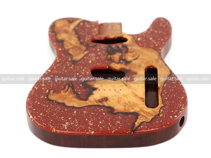 One-of-a-Kind Burl Wood Veneer Epoxy Resin TL Style Electric Guitar Body (BE-006)