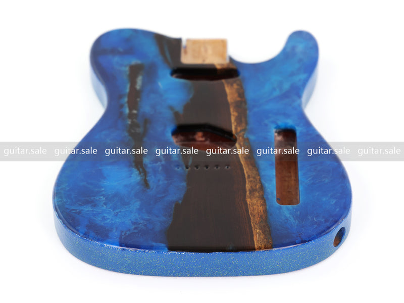 One-of-a-Kind Burl Wood Veneer Epoxy Resin TL Style Electric Guitar Body (BE-012)