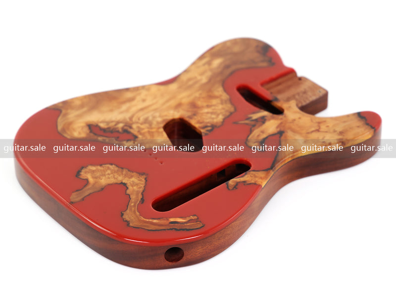 One-of-a-Kind Burl Wood Veneer Epoxy Resin TL Style Electric Guitar Body (BE-019)