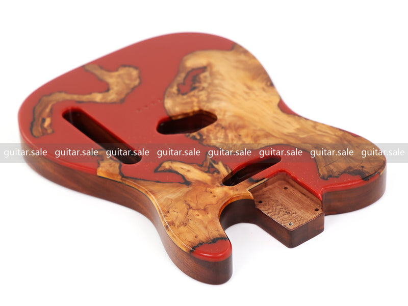 One-of-a-Kind Burl Wood Veneer Epoxy Resin TL Style Electric Guitar Body (BE-019)
