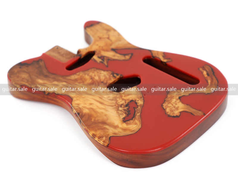 One-of-a-Kind Burl Wood Veneer Epoxy Resin TL Style Electric Guitar Body (BE-019)