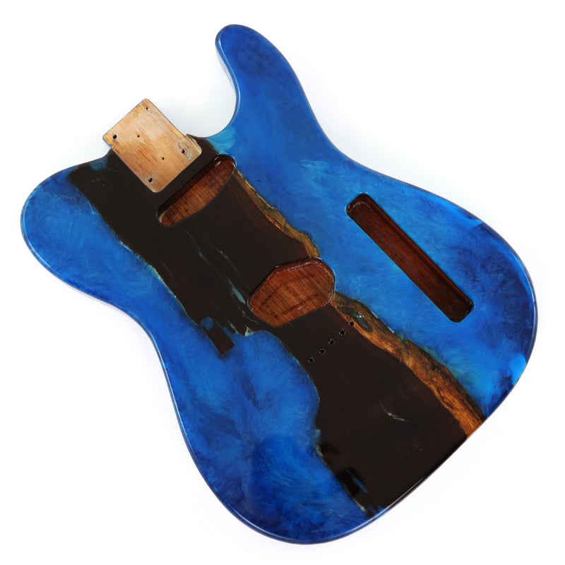 One-of-a-Kind Burl Wood Veneer Epoxy Resin TL Style Electric Guitar Body (BE-007)