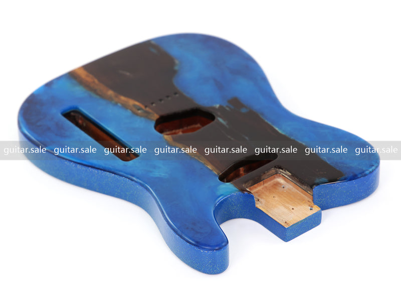 One-of-a-Kind Burl Wood Veneer Epoxy Resin TL Style Electric Guitar Body (BE-007)