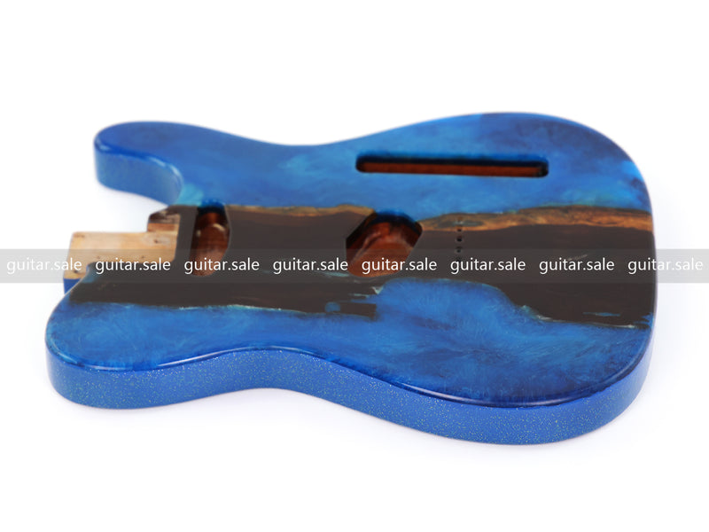 One-of-a-Kind Burl Wood Veneer Epoxy Resin TL Style Electric Guitar Body (BE-007)