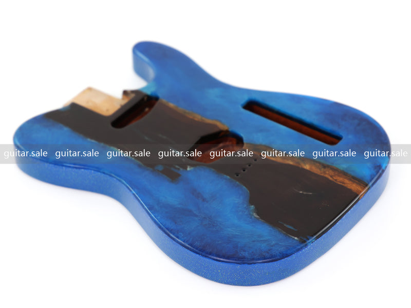 One-of-a-Kind Burl Wood Veneer Epoxy Resin TL Style Electric Guitar Body (BE-007)