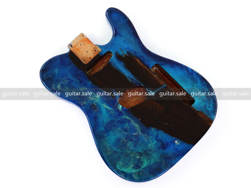 One-of-a-Kind Burl Wood Veneer Epoxy Resin TL Style Electric Guitar Body (BE-008)