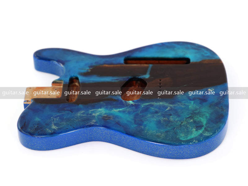 One-of-a-Kind Burl Wood Veneer Epoxy Resin TL Style Electric Guitar Body (BE-008)