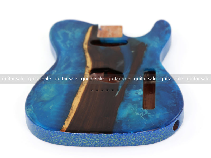 One-of-a-Kind Burl Wood Veneer Epoxy Resin TL Style Electric Guitar Body (BE-010)