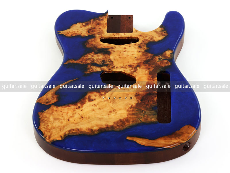 One-of-a-Kind Burl Wood Veneer Epoxy Resin Tele Style Electric Guitar Body (BE-019)