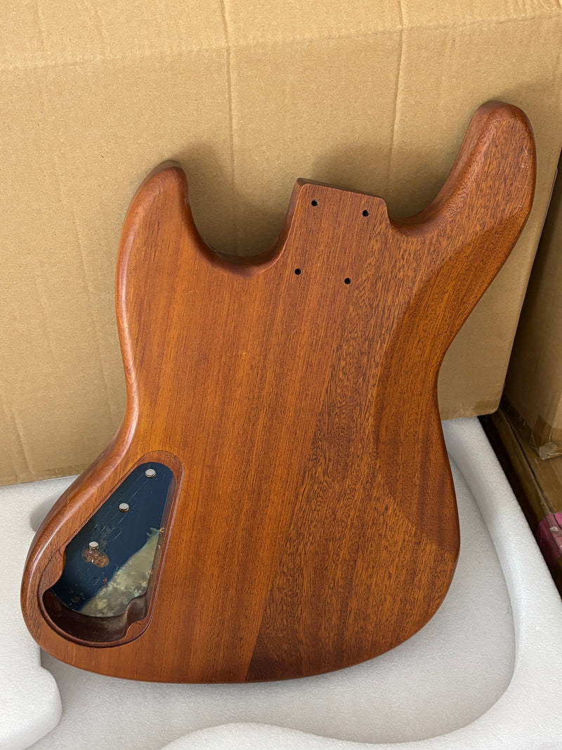 One-of-a-Kind Burl Wood Veneer Epoxy Resin Jazz Bass Style Electric Bass Guitar Body (JBE-002)