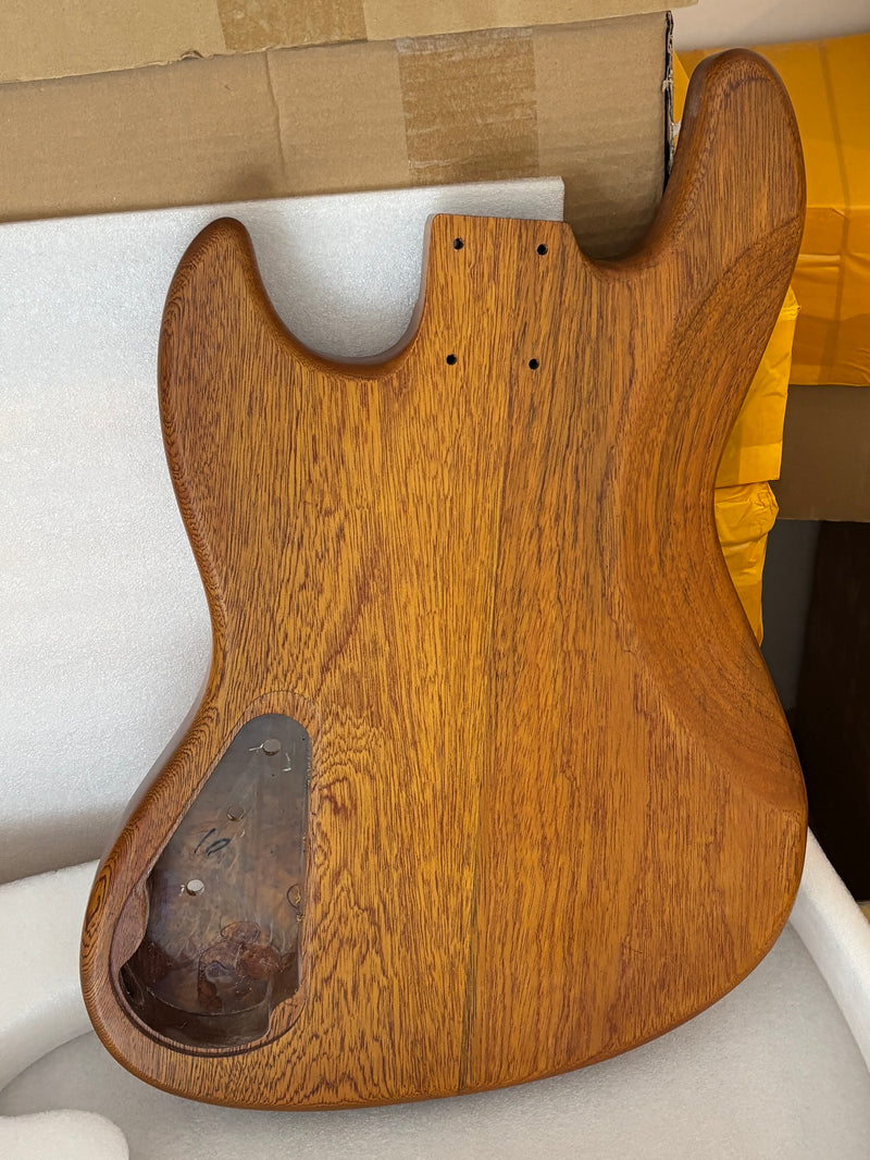 One-of-a-Kind Burl Wood Veneer Epoxy Resin Jazz Bass Style Electric Bass Guitar Body (JBE-007)