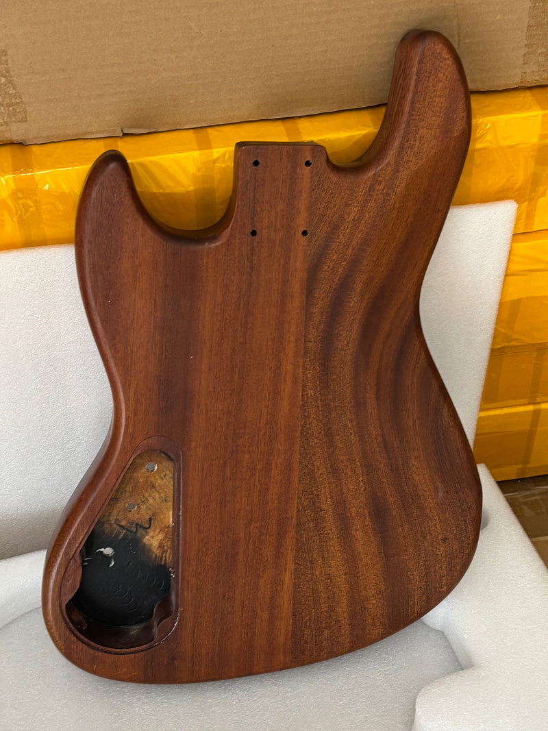 One-of-a-Kind Burl Wood Veneer Epoxy Resin Jazz Bass Style Electric Bass Guitar Body (JBE-011)
