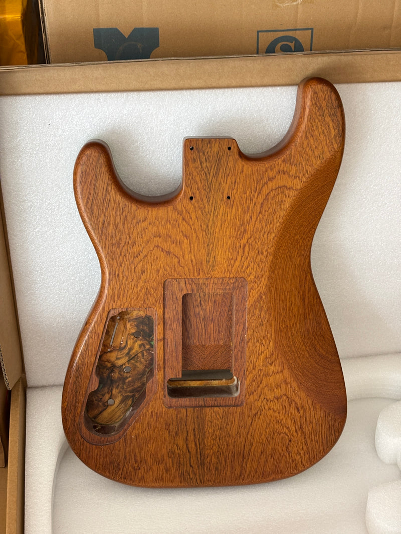 One-of-a-Kind Burl Wood Veneer Epoxy Resin ST Style Electric Guitar Body (SBE-021)