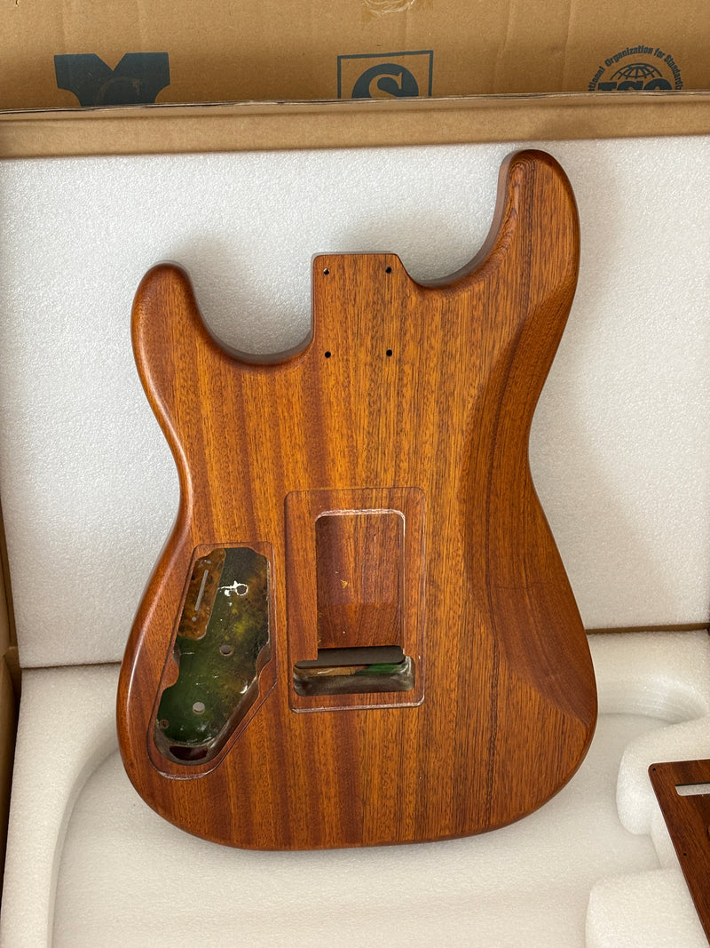 One-of-a-Kind Burl Wood Veneer Epoxy Resin ST Style Electric Guitar Body (SBE-022)