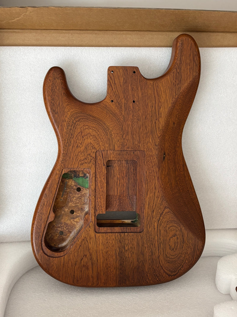 One-of-a-Kind Burl Wood Veneer Epoxy Resin ST Style Electric Guitar Body (SBE-024)