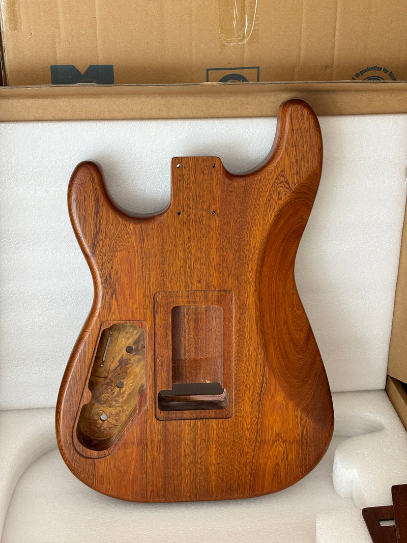 One-of-a-Kind Burl Wood Veneer Epoxy Resin ST Style Electric Guitar Body (SBE-029)