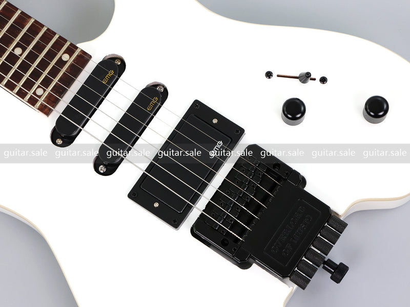 PANGO MUSIC Headless Electric Guitar with Gloss White Finish (GKS-035)