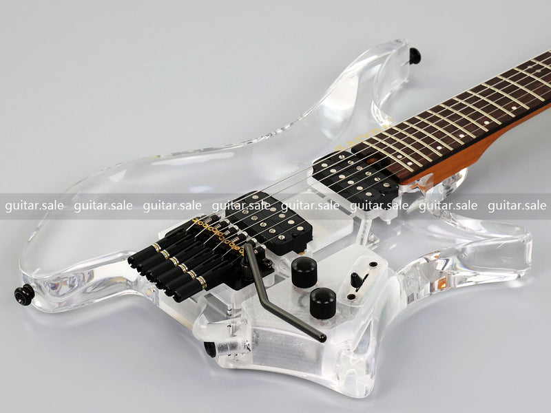 PANGO MUSIC Solid Acrylic Body Headless Electric Guitar (PTH-091)