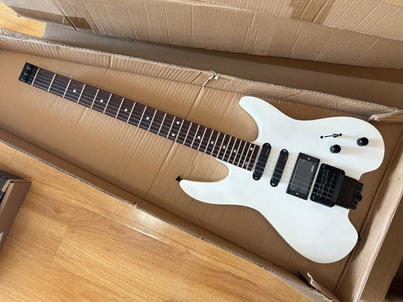 PANGO MUSIC Headless Electric Guitar with Gloss White Finish (GKS-035)