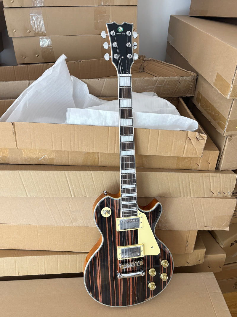 PANGO MUSIC XG Series XLP Custom Electric Guitar with Zebrawood Top (XLP-104)