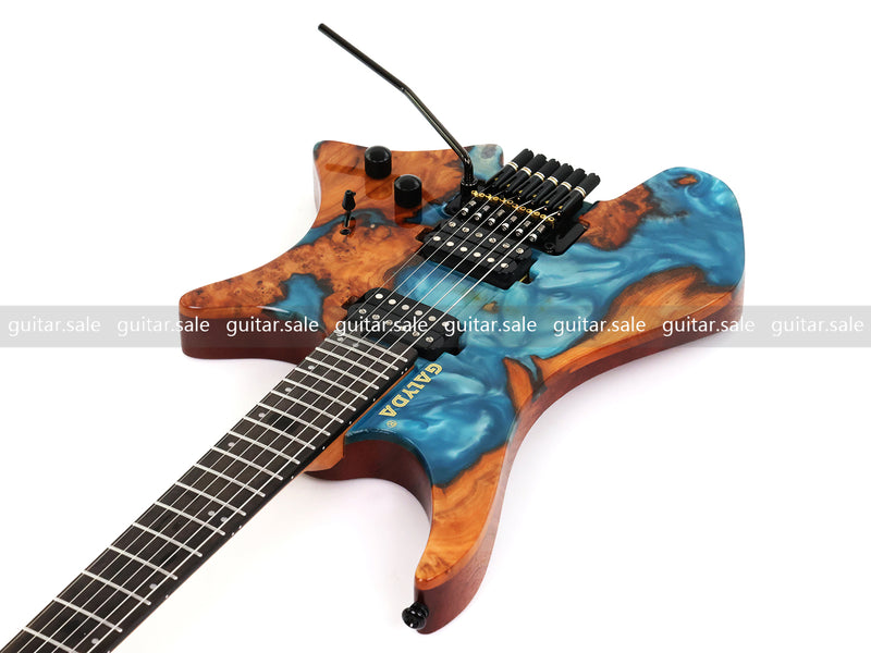 Pango Music 6-String Headless ResinBurl Body Electric Guitar (PTH-087S-06)