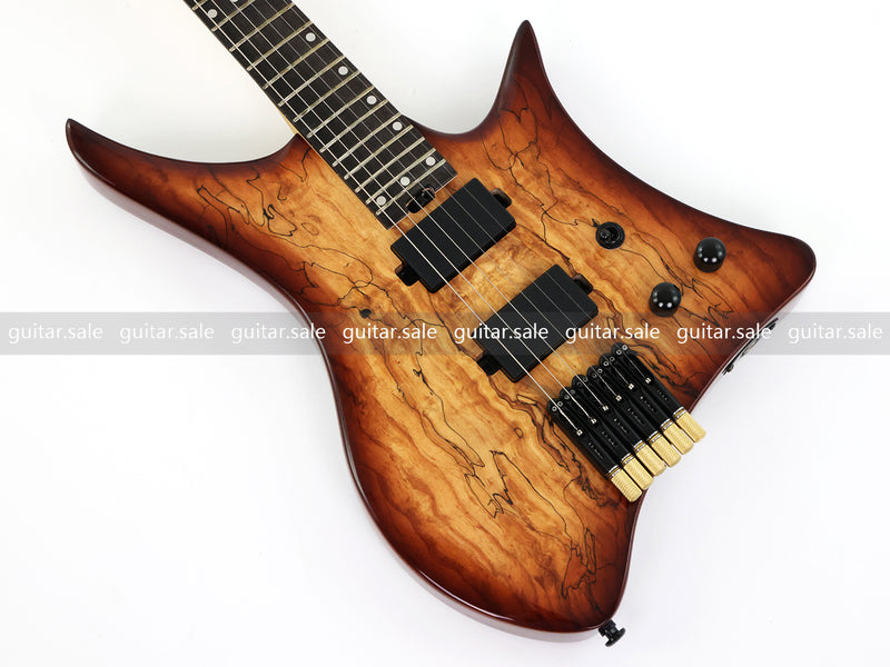Pango Music Headless Electric Guitar with Spalted Maple Top (PJX-522)
