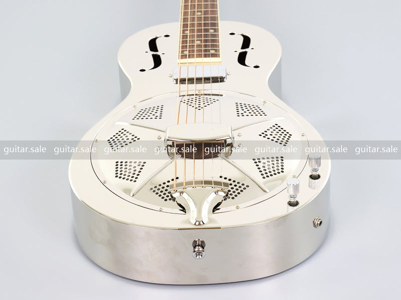 Pango Music Metal Body Single Cone Resonator Electric Guitar (YMZ-201, Limited Edition)