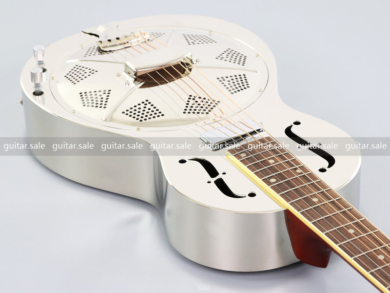 Pango Music Metal Body Single Cone Resonator Electric Guitar (YMZ-201, Limited Edition)