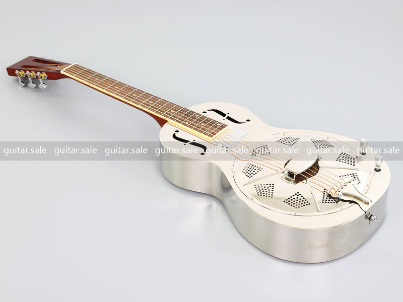 Pango Music Metal Body Single Cone Resonator Electric Guitar (YMZ-201, Limited Edition)