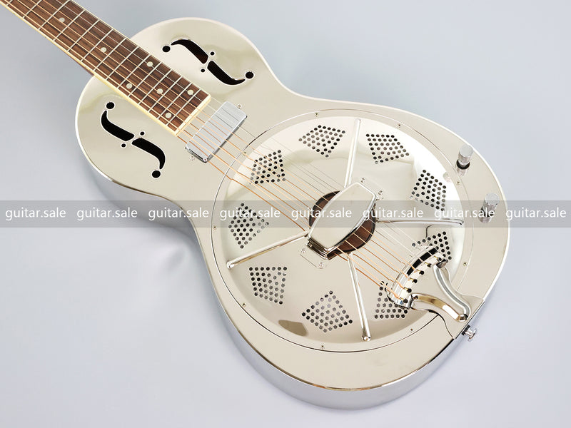 Pango Music Metal Body Single Cone Resonator Electric Guitar (YMZ-201, Limited Edition)