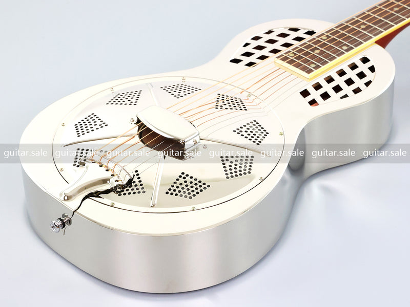 Pango Music Metal Body Single Cone Resonator Electric Guitar (YMZ-278, Limited Edition)