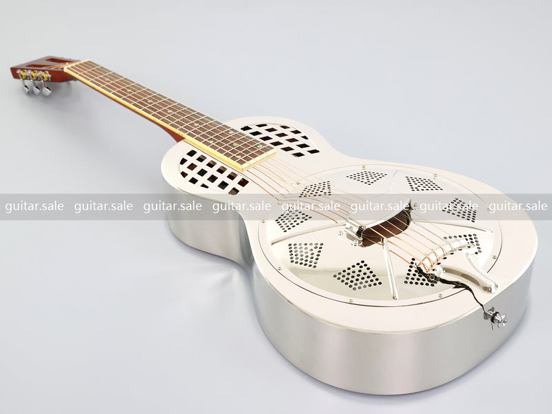 Pango Music Metal Body Single Cone Resonator Electric Guitar (YMZ-278, Limited Edition)
