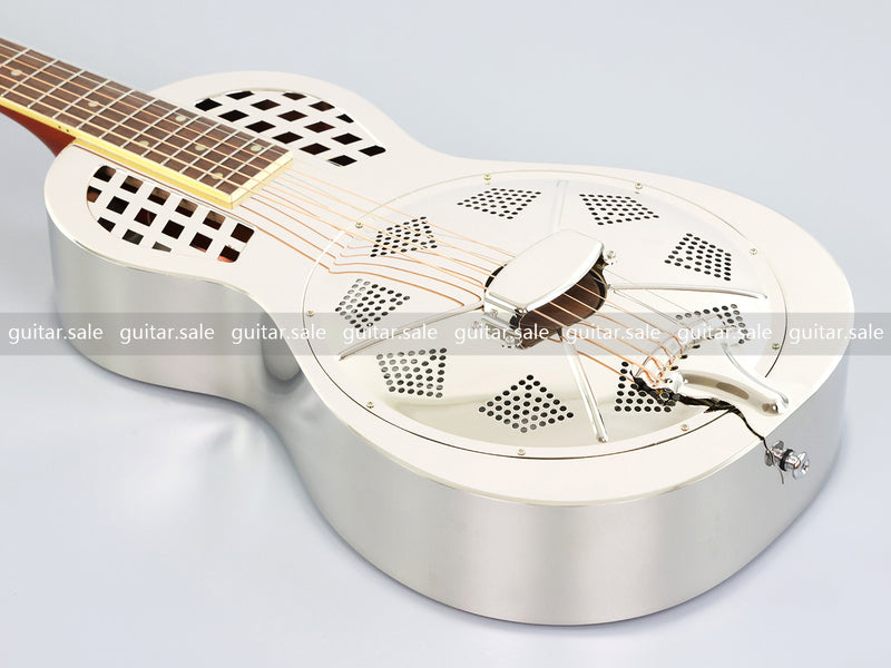 Pango Music Metal Body Single Cone Resonator Electric Guitar (YMZ-278, Limited Edition)