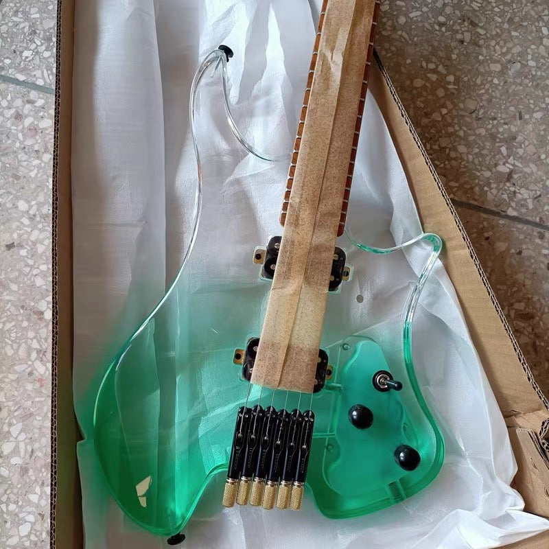Pango Music Transparent Fade Solid Acrylic Body Headless Electric Guitar (PHG-179)